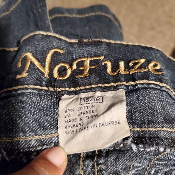 No Fuze Pleated Denim Blue Jean Skirt - Picture 5 of 7